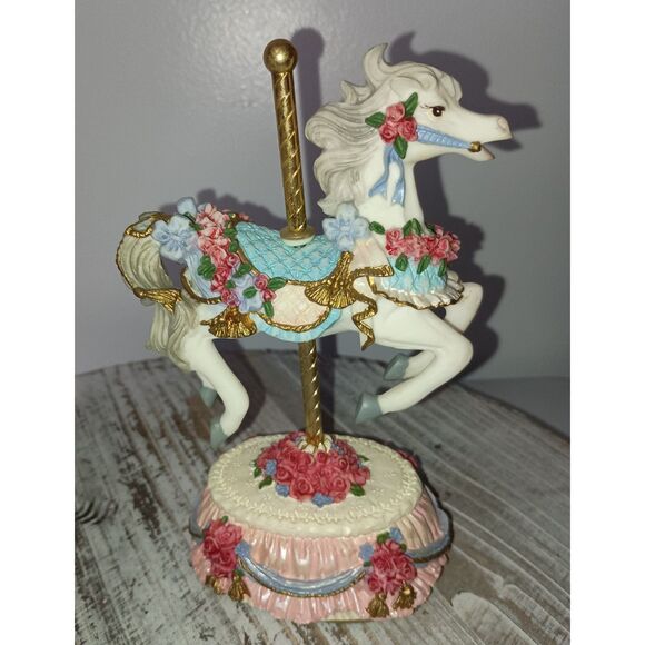 Yesterday Heritage House: Melodies Cnty Fair Collection-Carousel Horse Music Box - Picture 1 of 5
